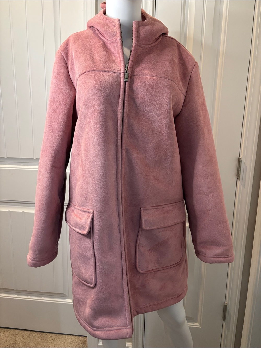 Izod Dusty Rose Hooded Teddy Coat